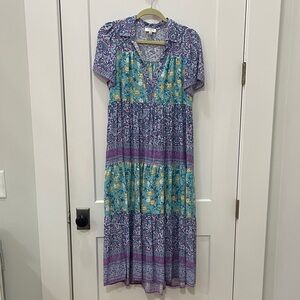 Umgee Multicolor Bohemian Midi Dress (Worn 1x)